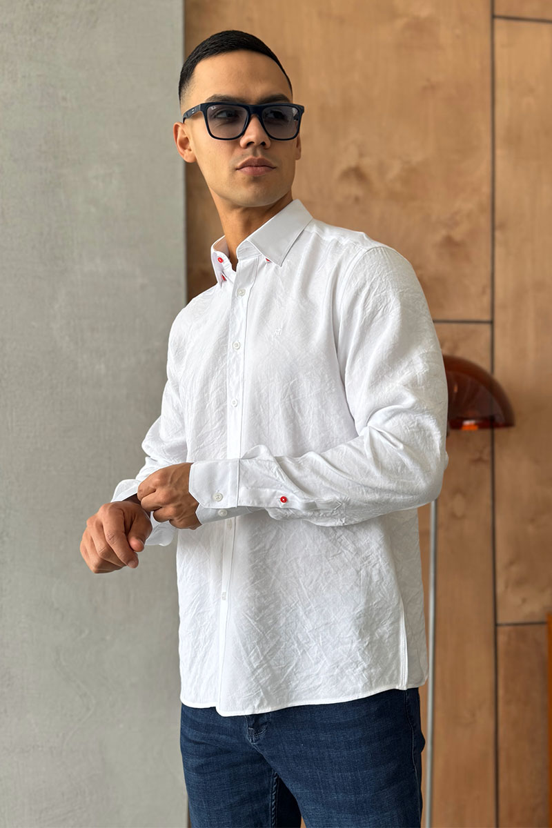 Hermes Мужская рубашка H embroidered - White 