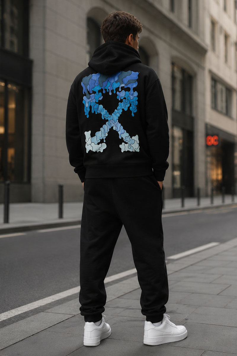 Off-White Мужская чёрная кофта Blue Marker