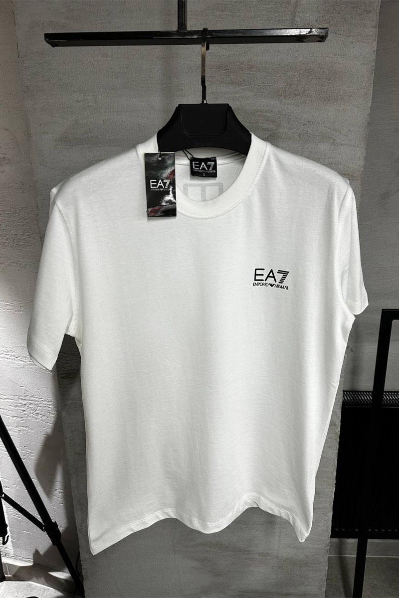 Emporio Armani EA7 Мужская белая футболка logo-print 