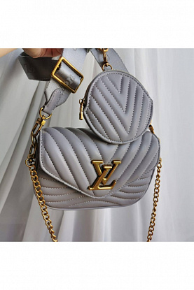 Кожаная сумка Mini Pochette 16x12 см - Grey
