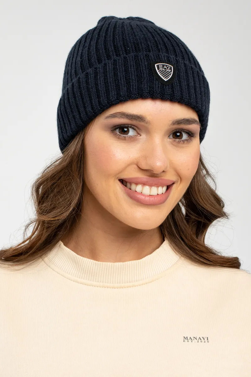 Emporio Armani EA7 Шапка logo-plaque - Navy 
