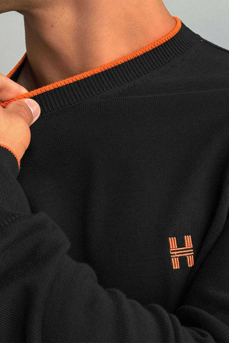 Hermes Мужской джемпер H embroidered - Black
