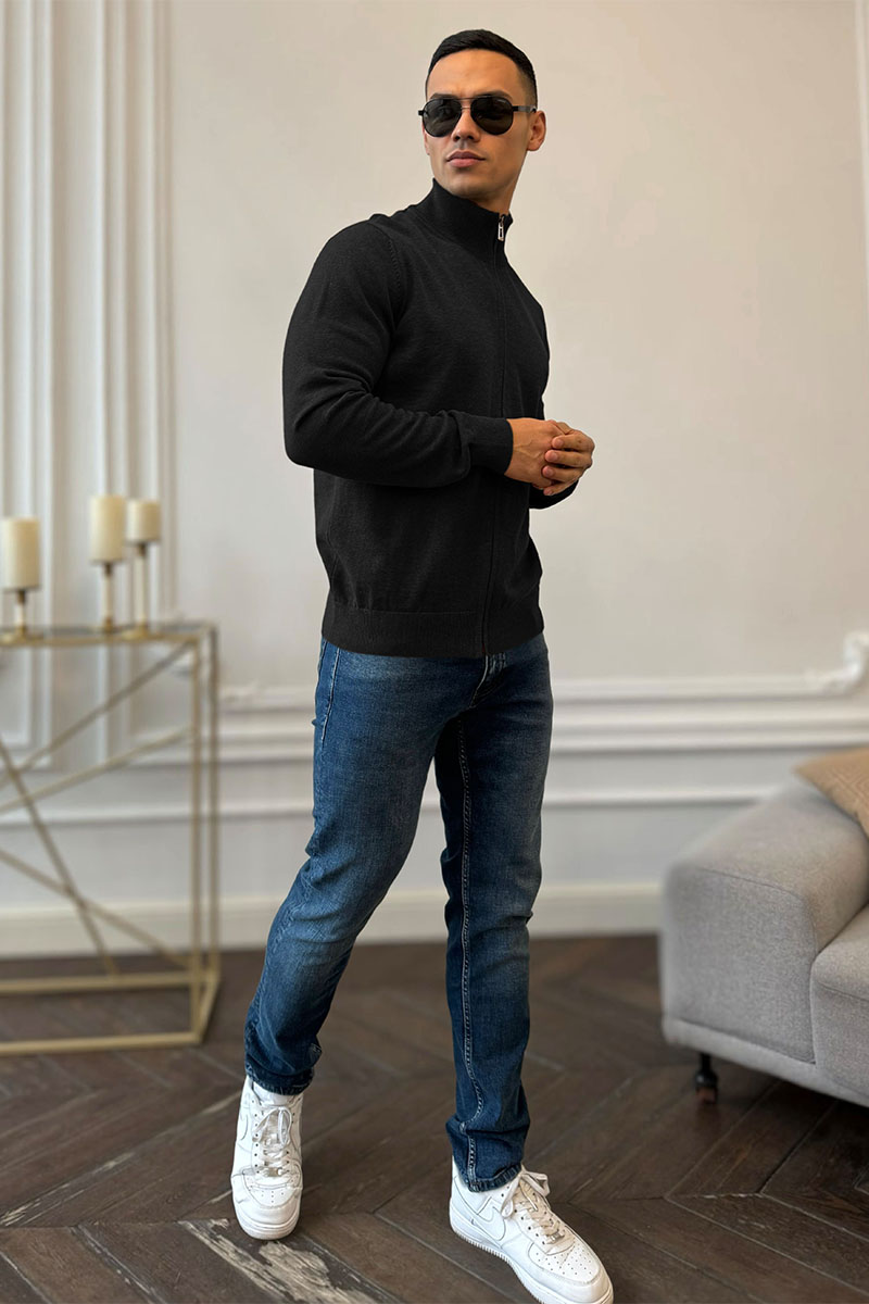 Hugо Воss Мужская кофта zip-up - Black