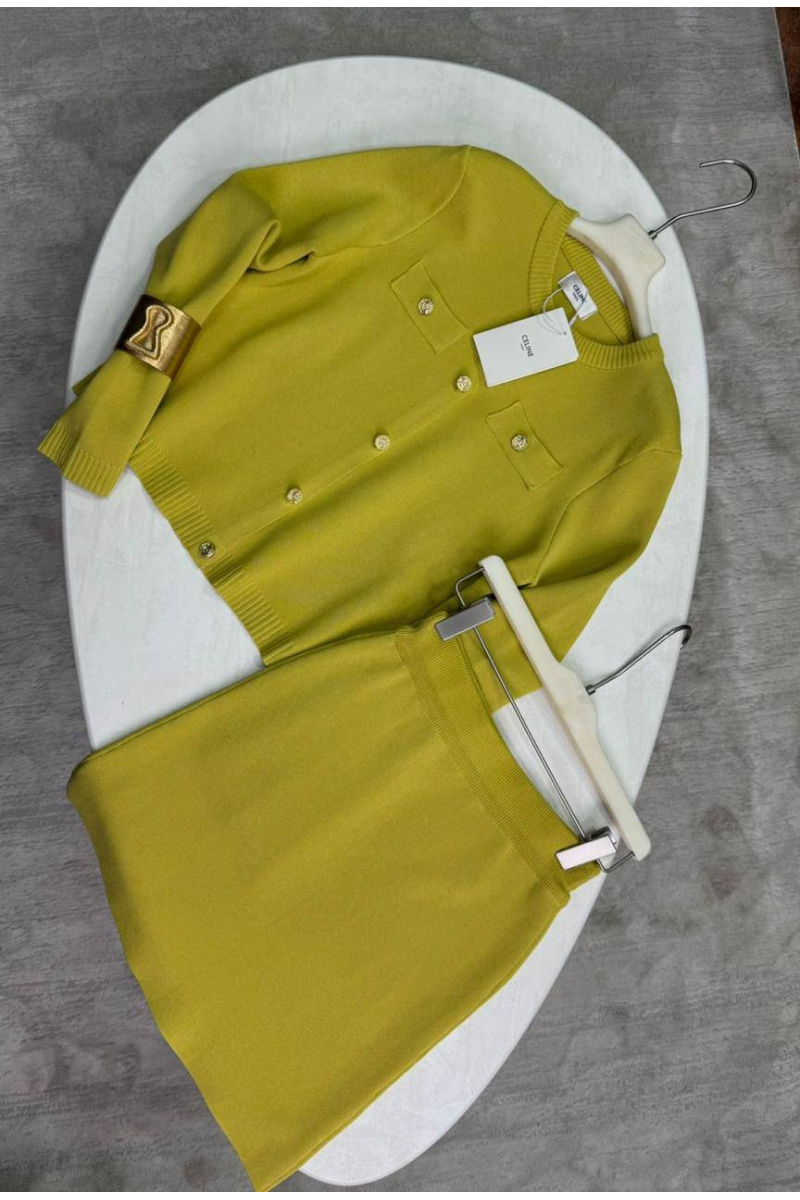 Celine Женский костюм двойка premium - Yellow