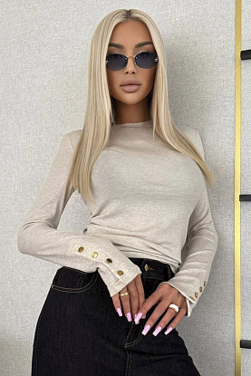 Женский базовый лонгслив Premium - Beige