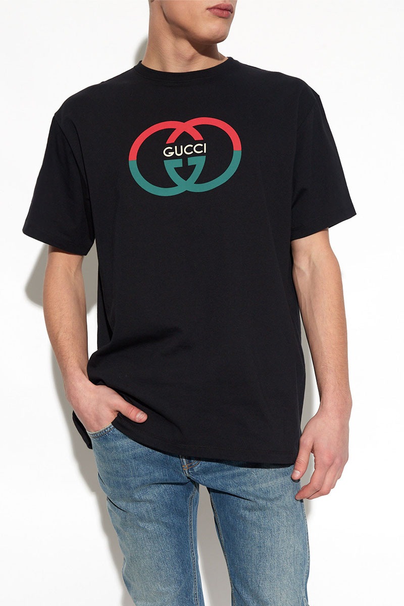 Gucci Футболка чёрного цвета logo-print 