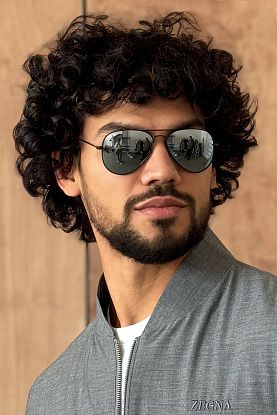 Солнцезащитные очки Aviator Large Metal - Black Mirrored