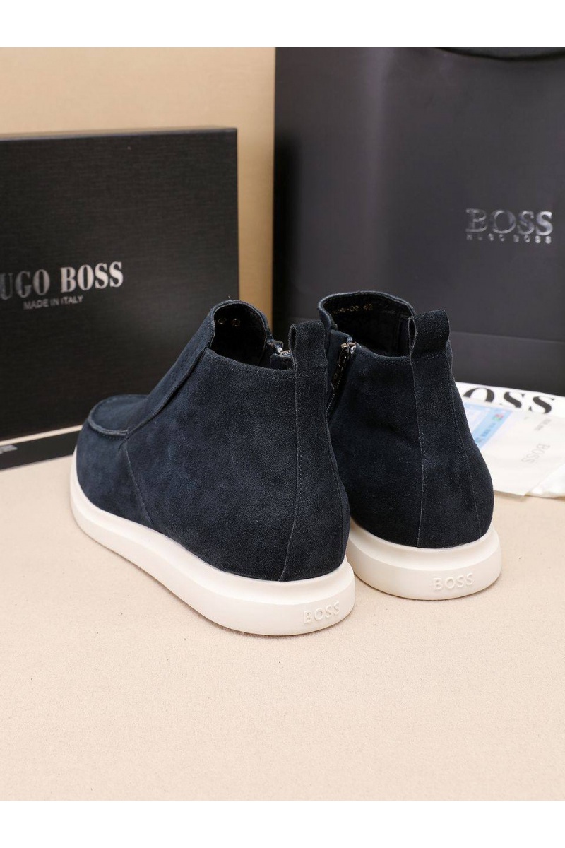 Hugо Воss Замшевые лоферы с мехом high-top - Navy