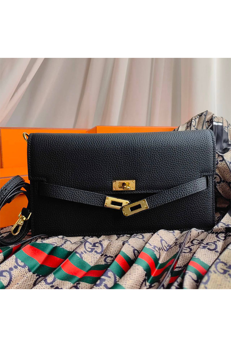 Hermes Кожаная сумка-клатч Kelly To Go 24x12 см (7 расцветок)