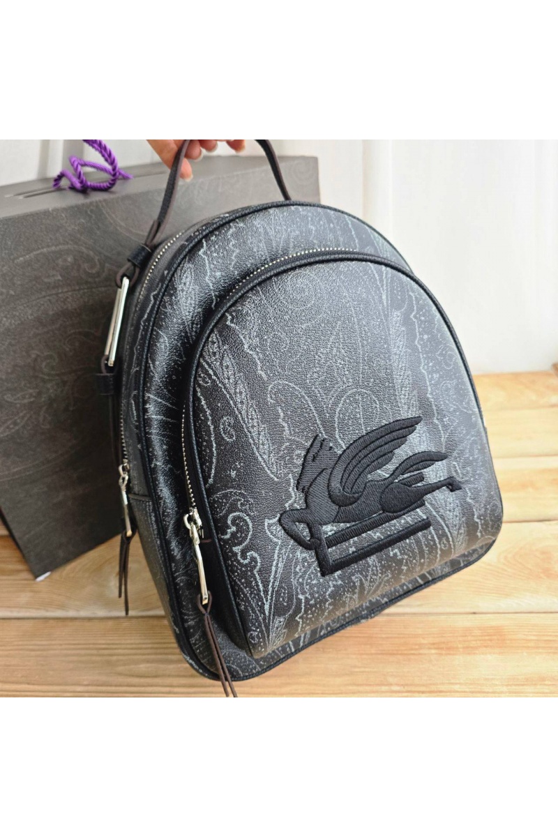 Loewe Кожаный рюкзак с узором плейсли 30x24 см