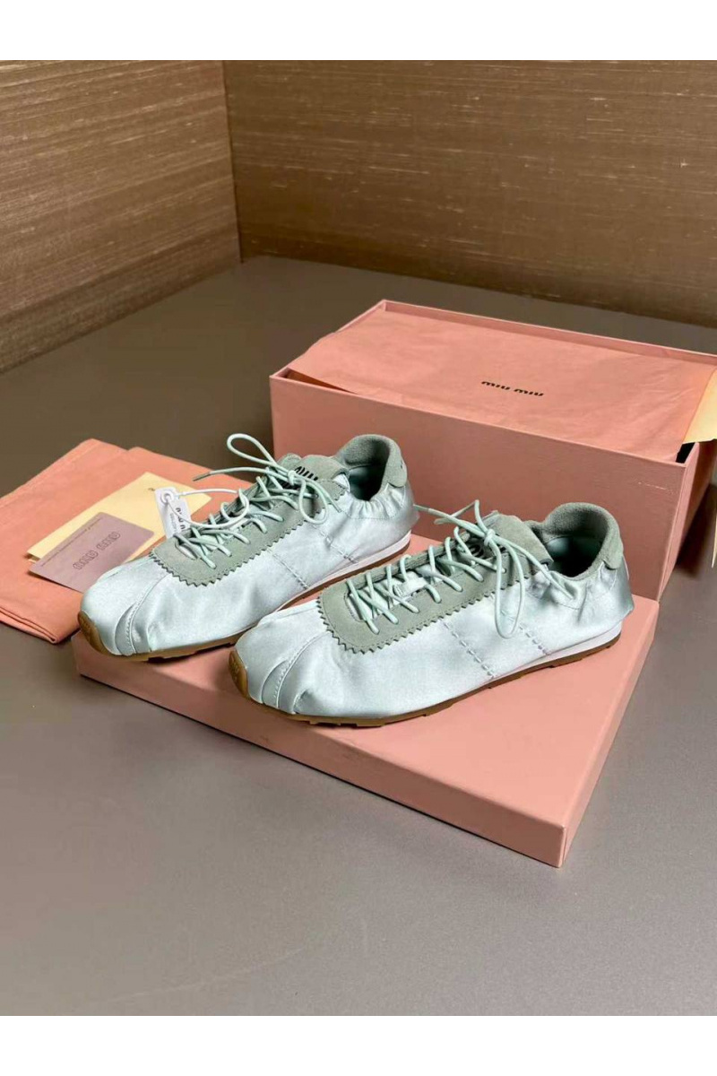 MIU MIU Женские кроссовки Plume Satin premium