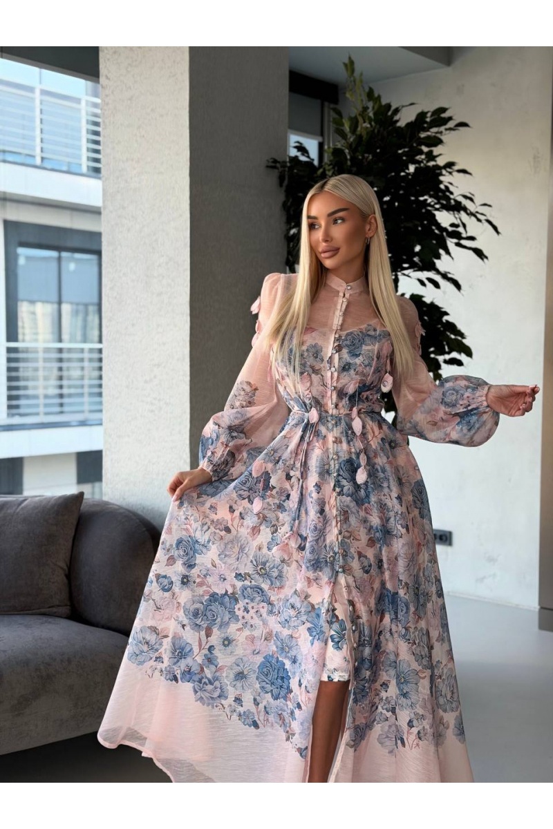 Zimmermann Женское платье с цветочным принтом розового цвета premium