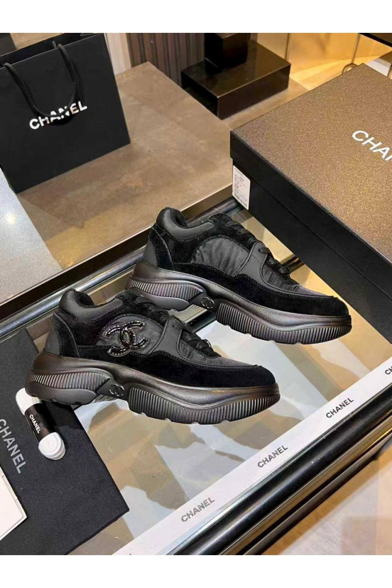 Chаnеl Чёрные женские кроссовки premium