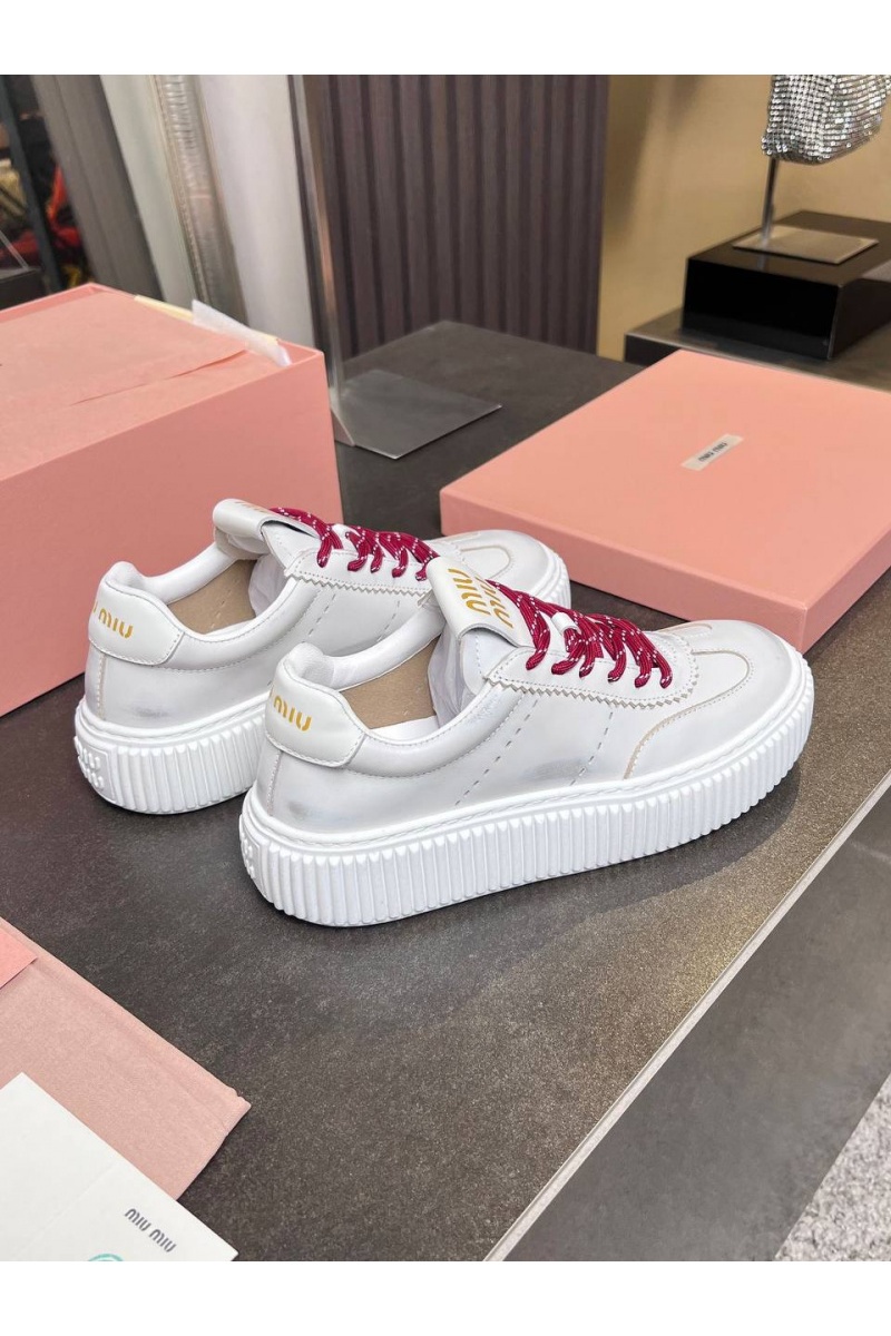 MIU MIU Женские кожаные кроссовки Premium