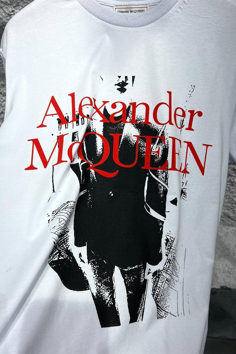 Alexander McQueen Мужская белая футболка logo-print