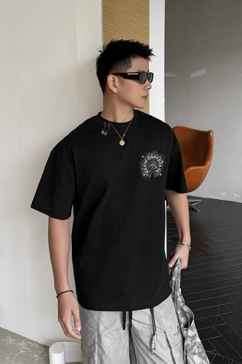 Chrome Hearts Чёрная оверсайз футболка Premium