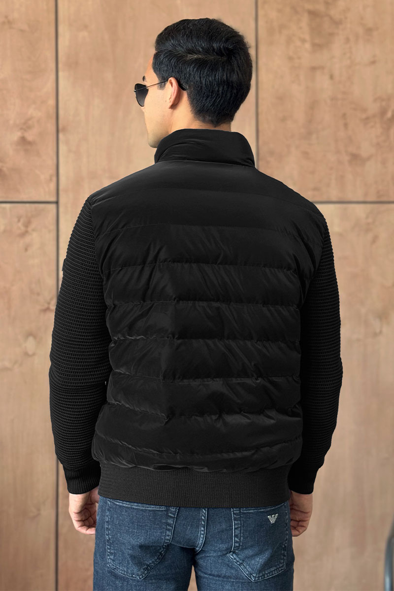 Prada Куртка с вязаными рукавами Linea Rossa - Black