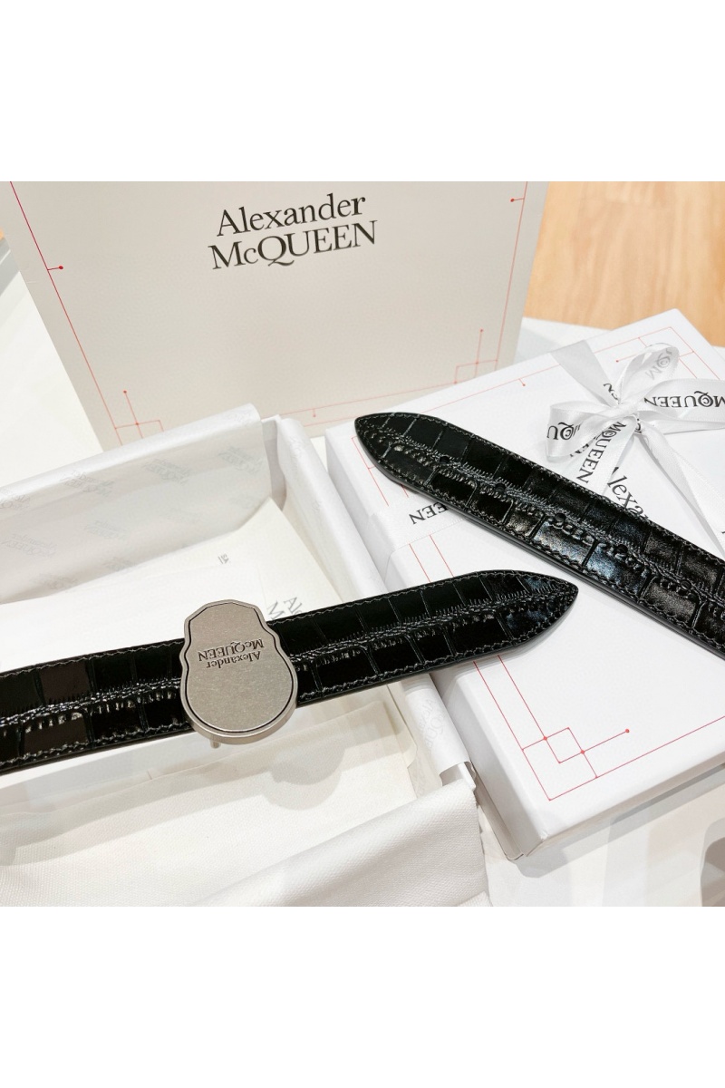 Alexander McQueen Кожаный ремень Skull Premium (ширина 3.5 см)