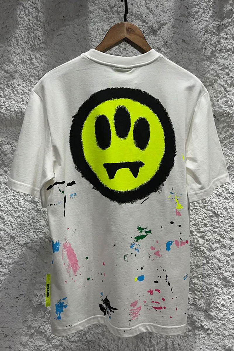 Designer Clothing Белая оверсайз футболка Barrow logo-print paint-splatter