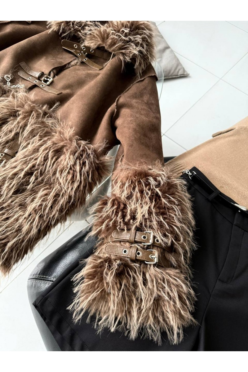 Designer Clothing Женская дубленка коричневого цвета