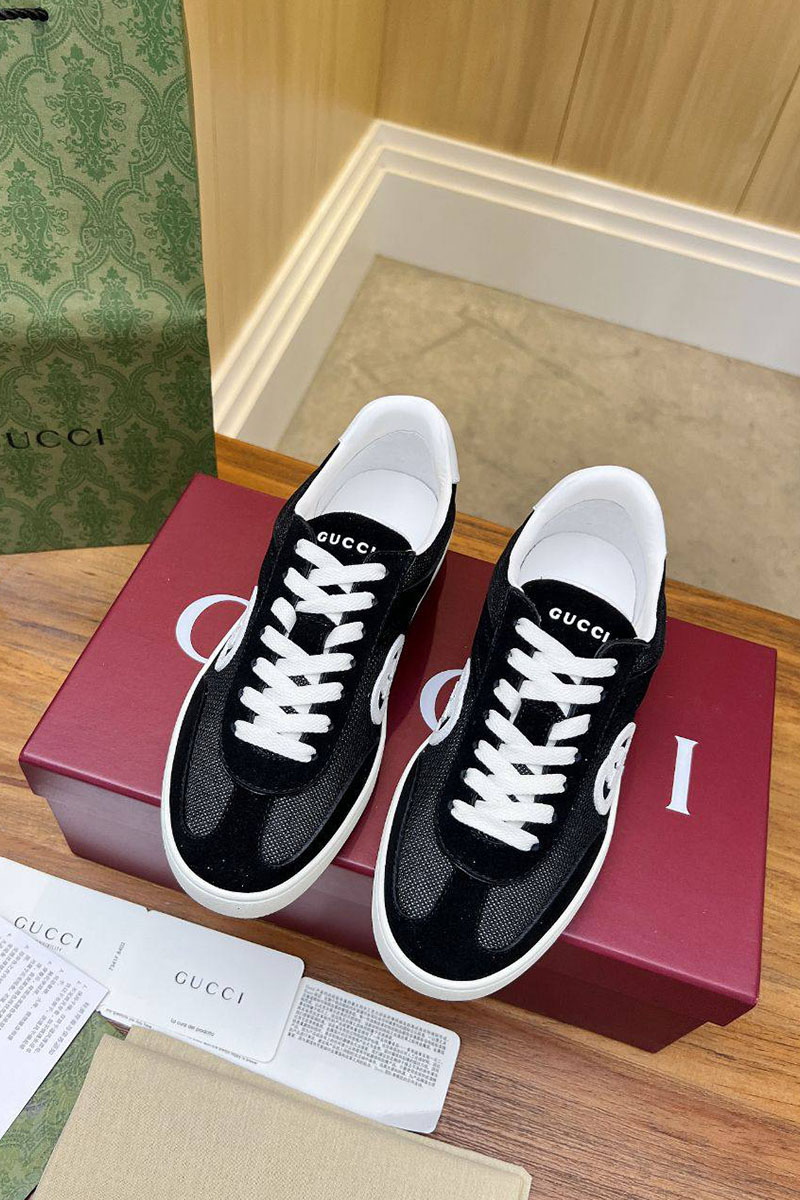 Gucci Женские замшевые кеды Premium - Black