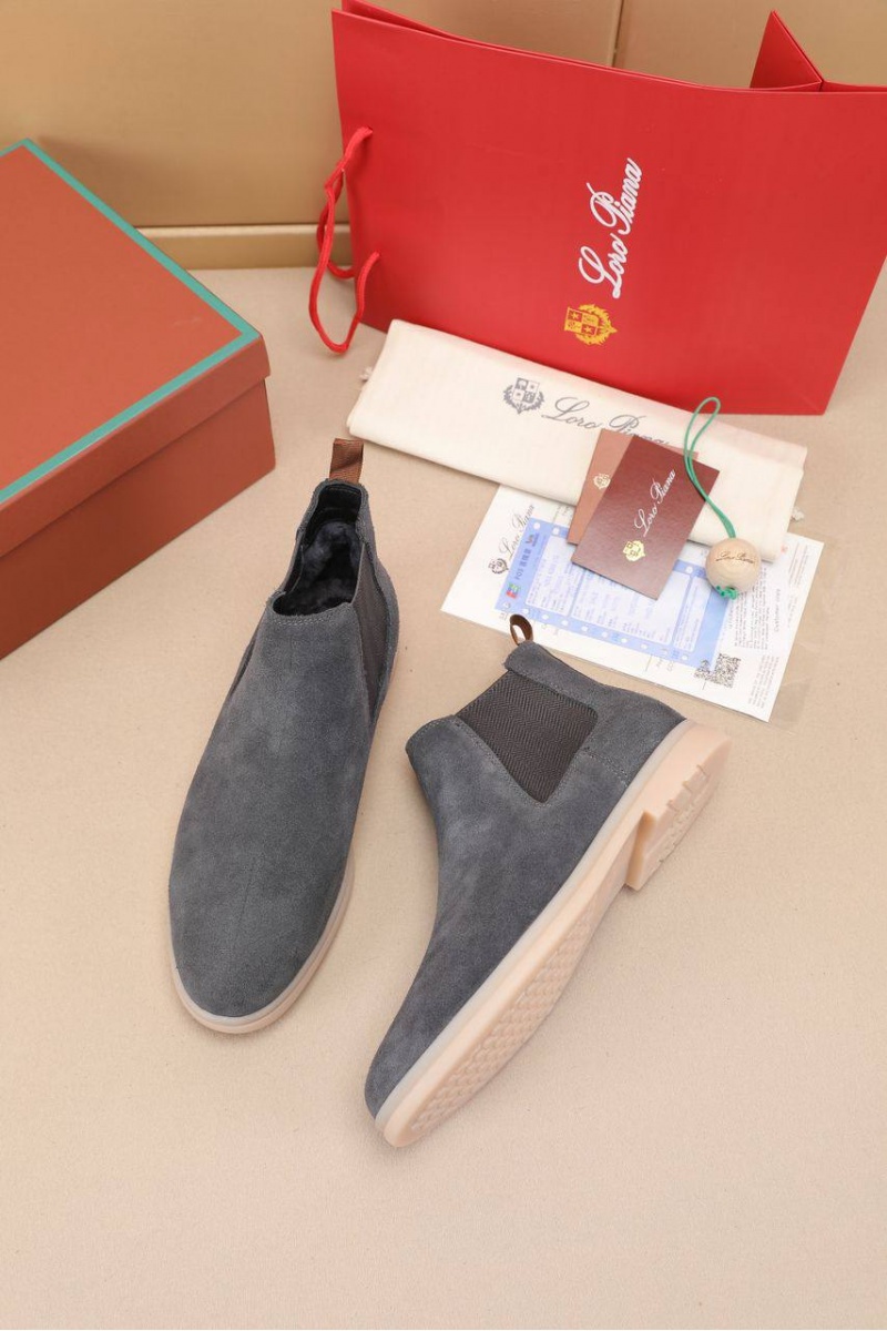Loro Piana Замшевые ботинки с мехом 