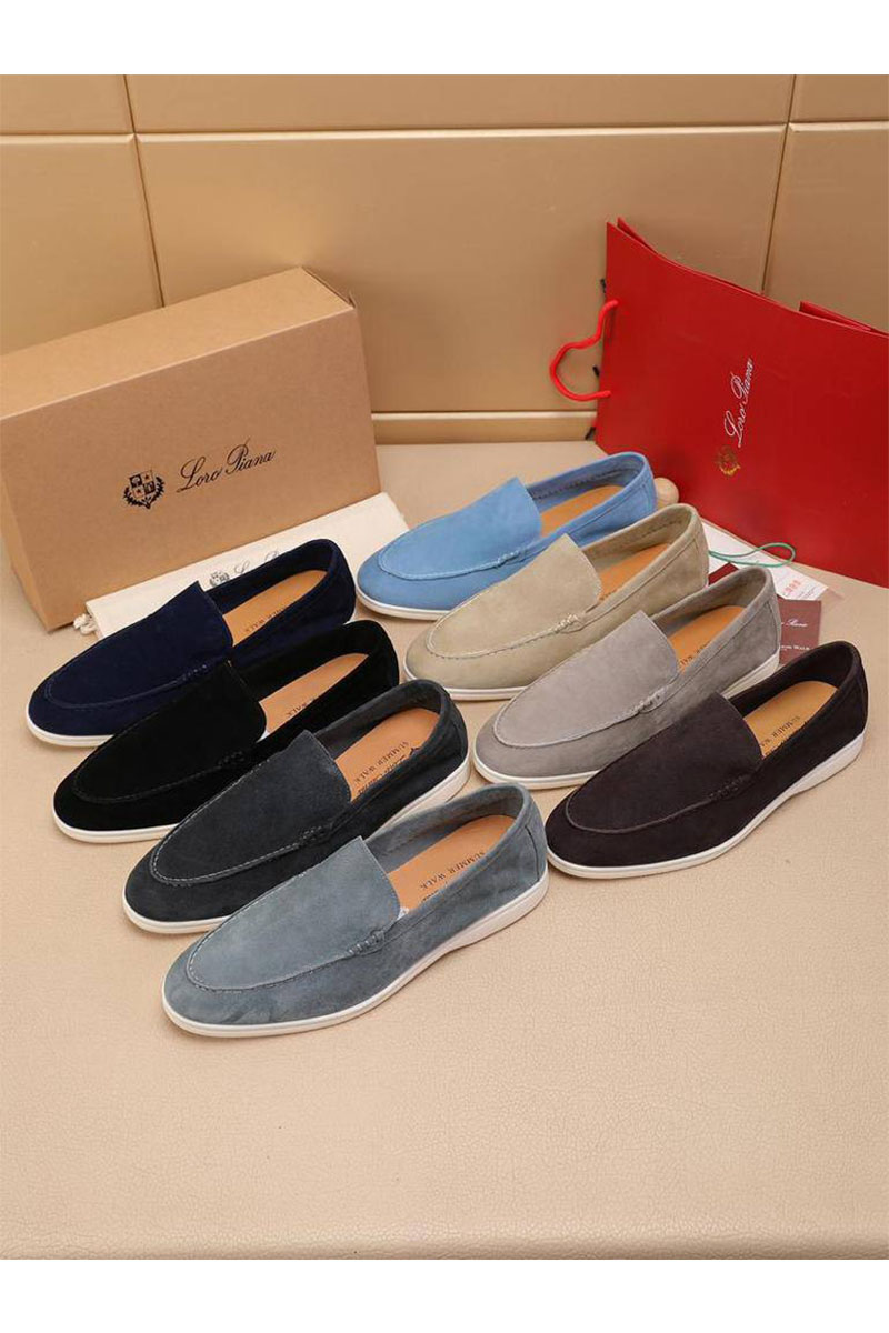 Loro Piana Мужские замшевые лоферы Summer Walk