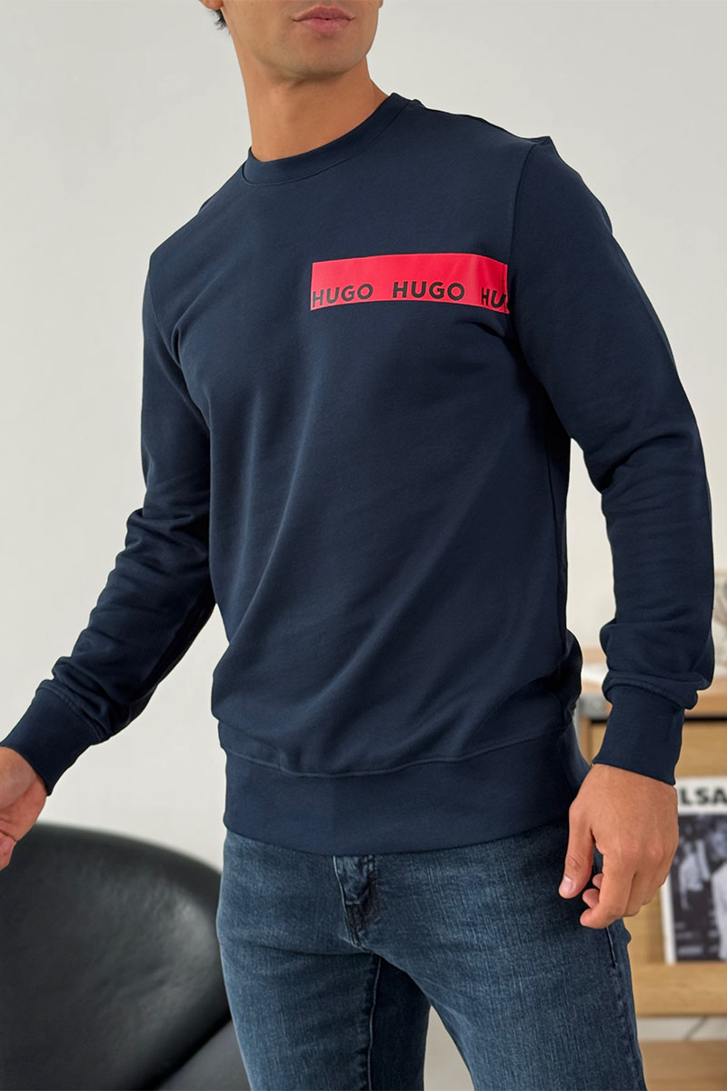 Hugо Воss Тёмно-синий свитшот Dranach chest-tape