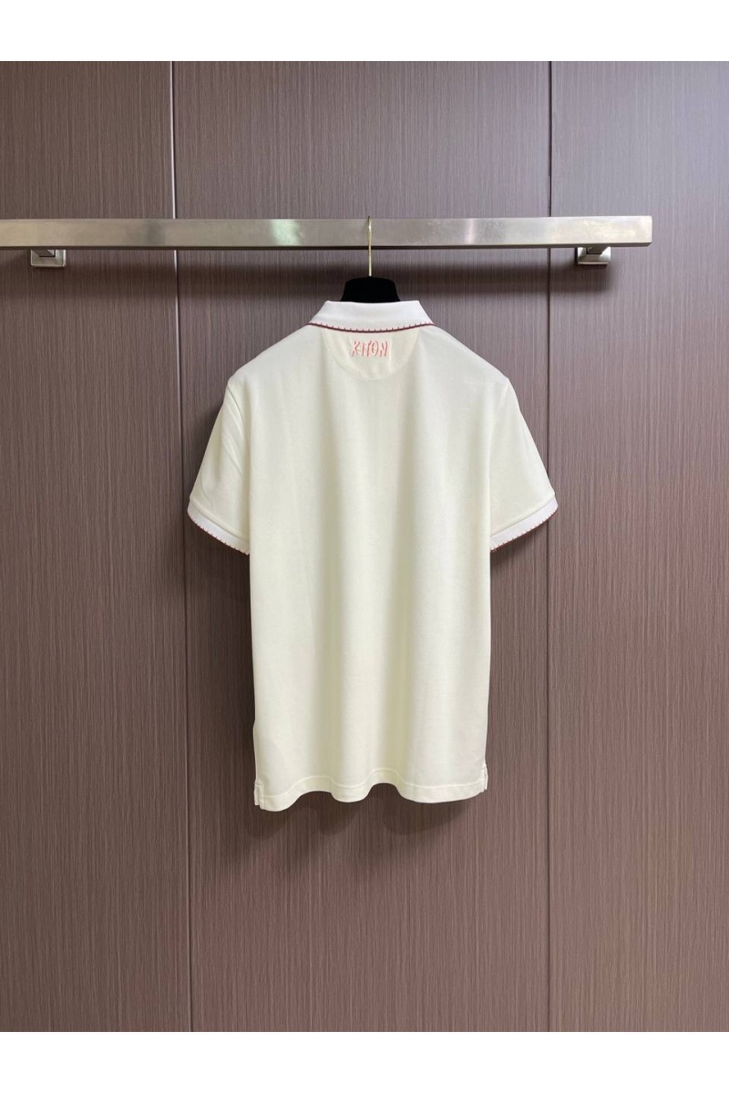 Kiton Мужское поло белого цвета premium