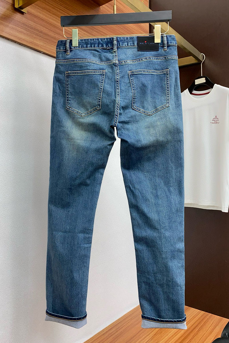 Kiton Мужские синие джинсы Premium