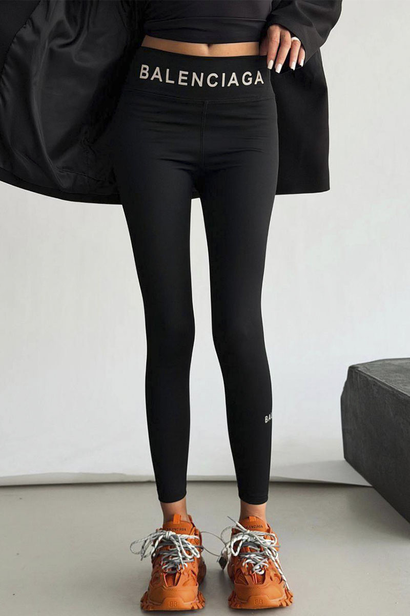 Balenciaga Женские черные леггинсы premium