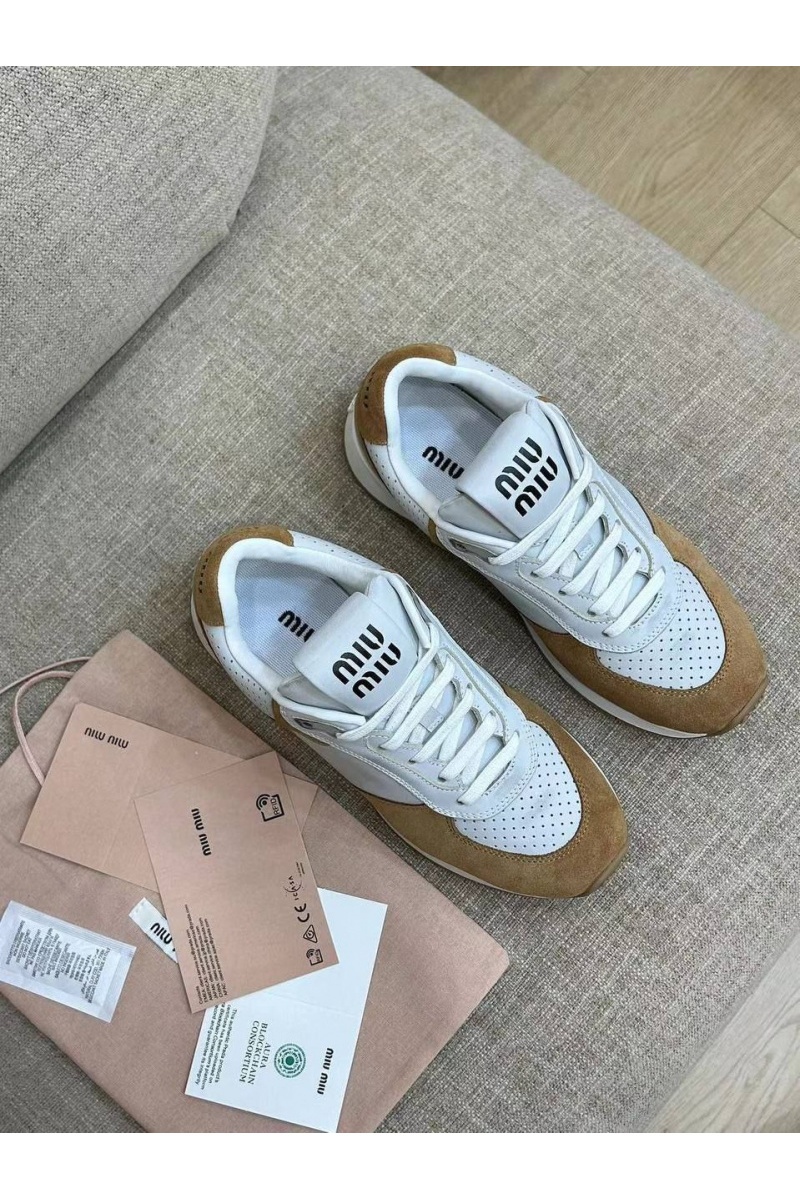 MIU MIU Женские кроссовки Premium - Grey / Brown