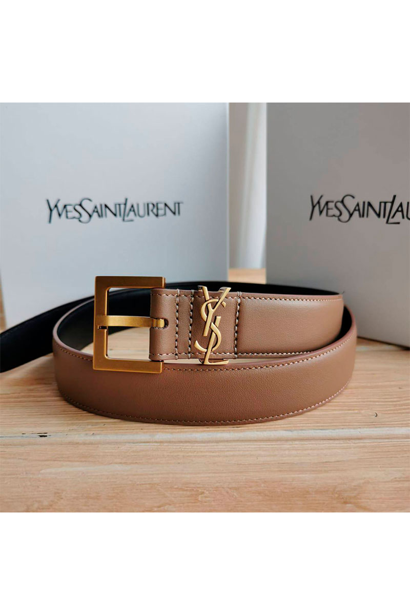 Yves Saint Laurent Кожаный ремень Cassandre (ширина 3 см, длина 80 / 85 см)