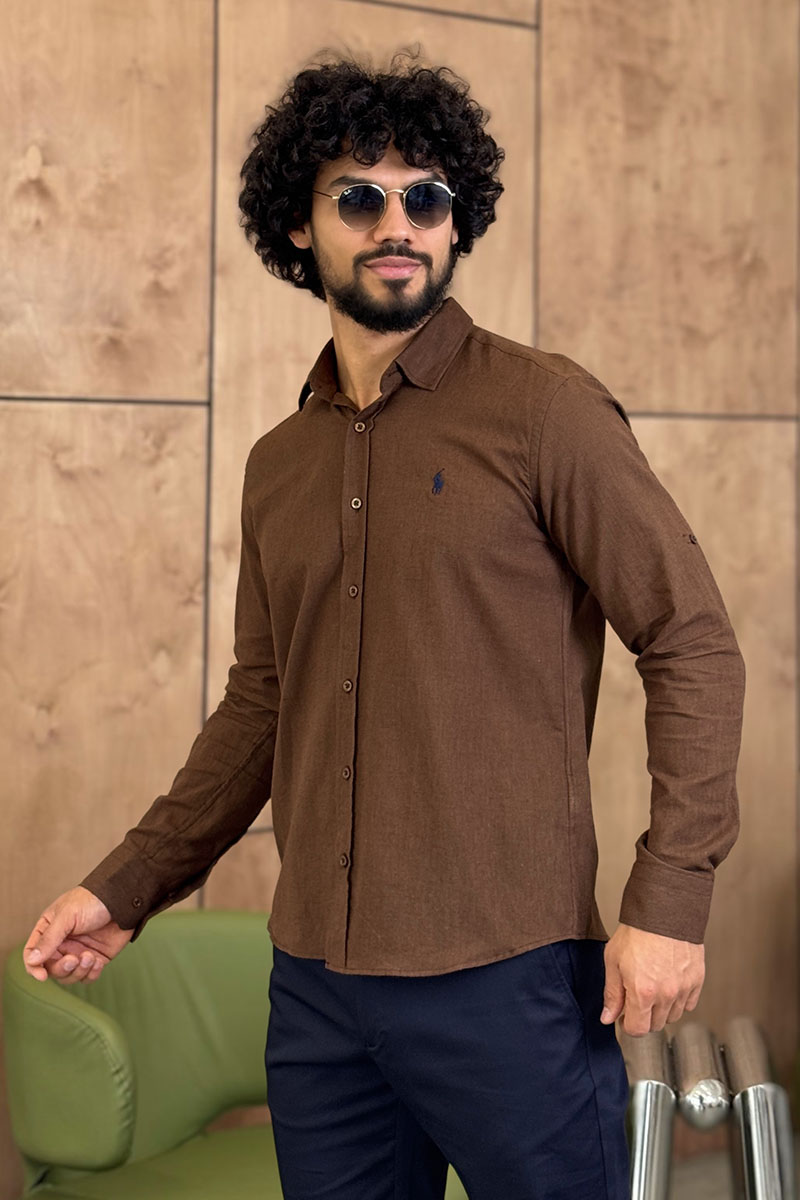 Polo Ralph Lauren Мужская рубашка коричневого цвета