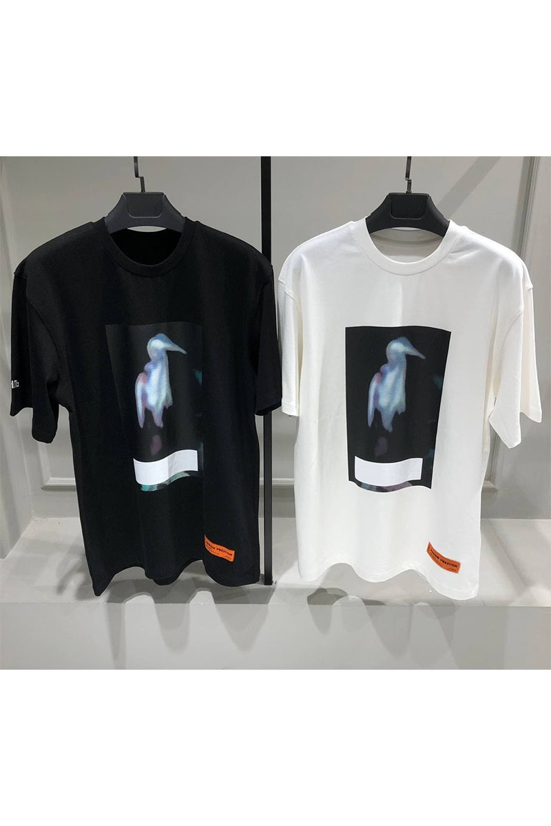 Heron Preston Белая оверсайз футболка Blurry Heron