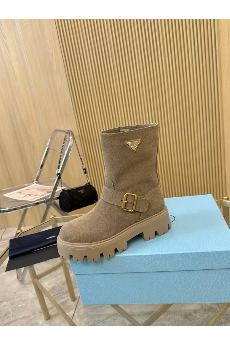 Prada Женские замшевые сапоги Suede premium