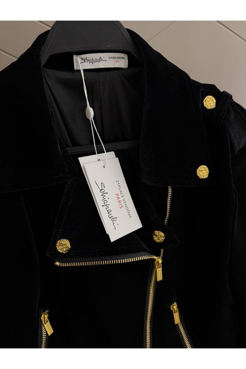 Schiaparelli Женская бархатная косуха premium - Black