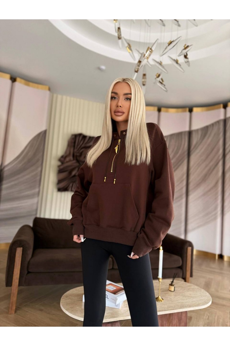 Schiaparelli Женский свитшот Premium zip neck - Brown