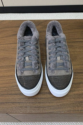 Женские кроссовки с мехом premium - Grey