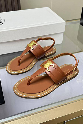 Женские кожаные сандалии Premium - Brown
