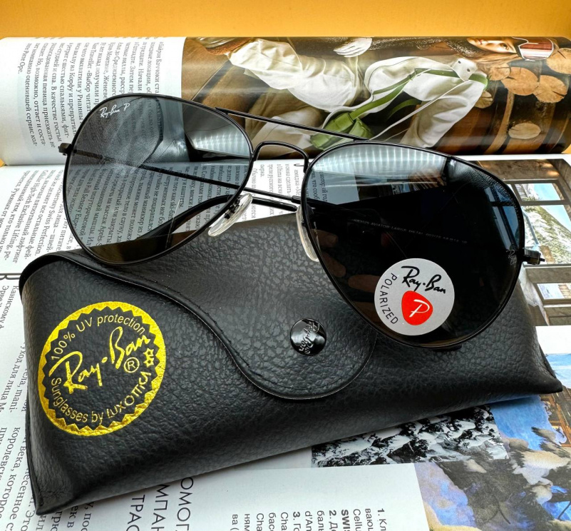 Ray Ban Солнцезащитные очки Aviator Large Metal - Black