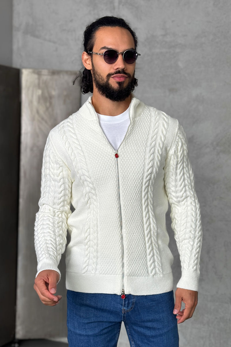 Kiton Мужской свитер белого цвета 