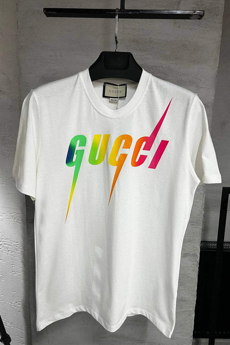Gucci Мужская белая футболка Blade logo-print 