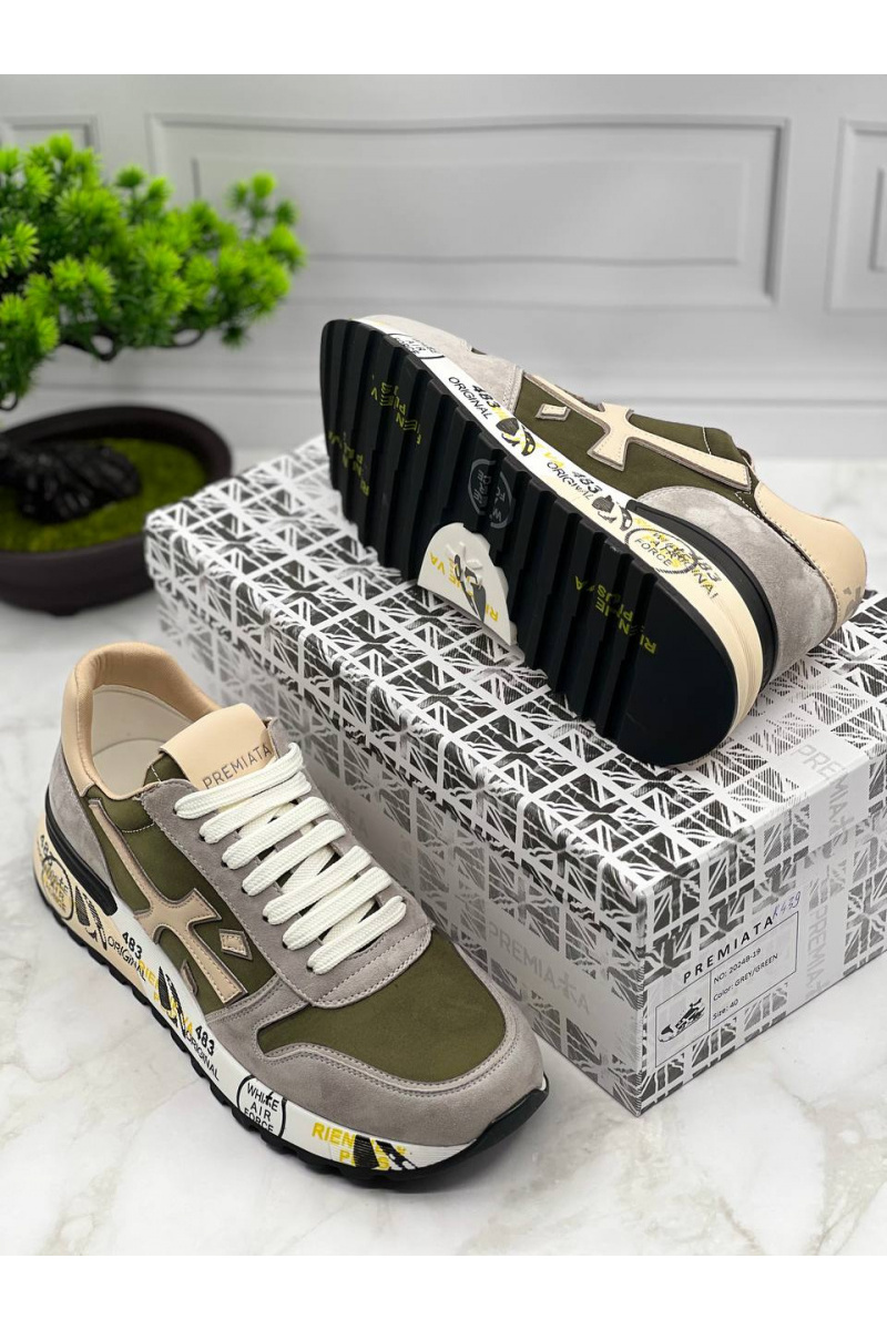 Premiata Комбинированные кроссовки Mick - Green