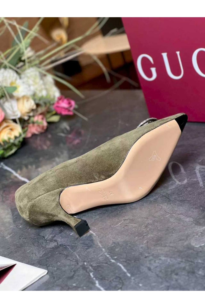 Gucci Женские замшевые туфли GG premium