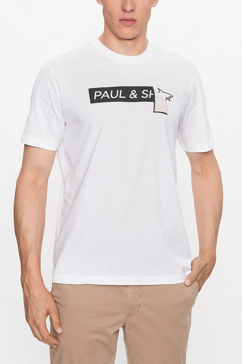 Paul & Shark Футболка белого цвета logo-print