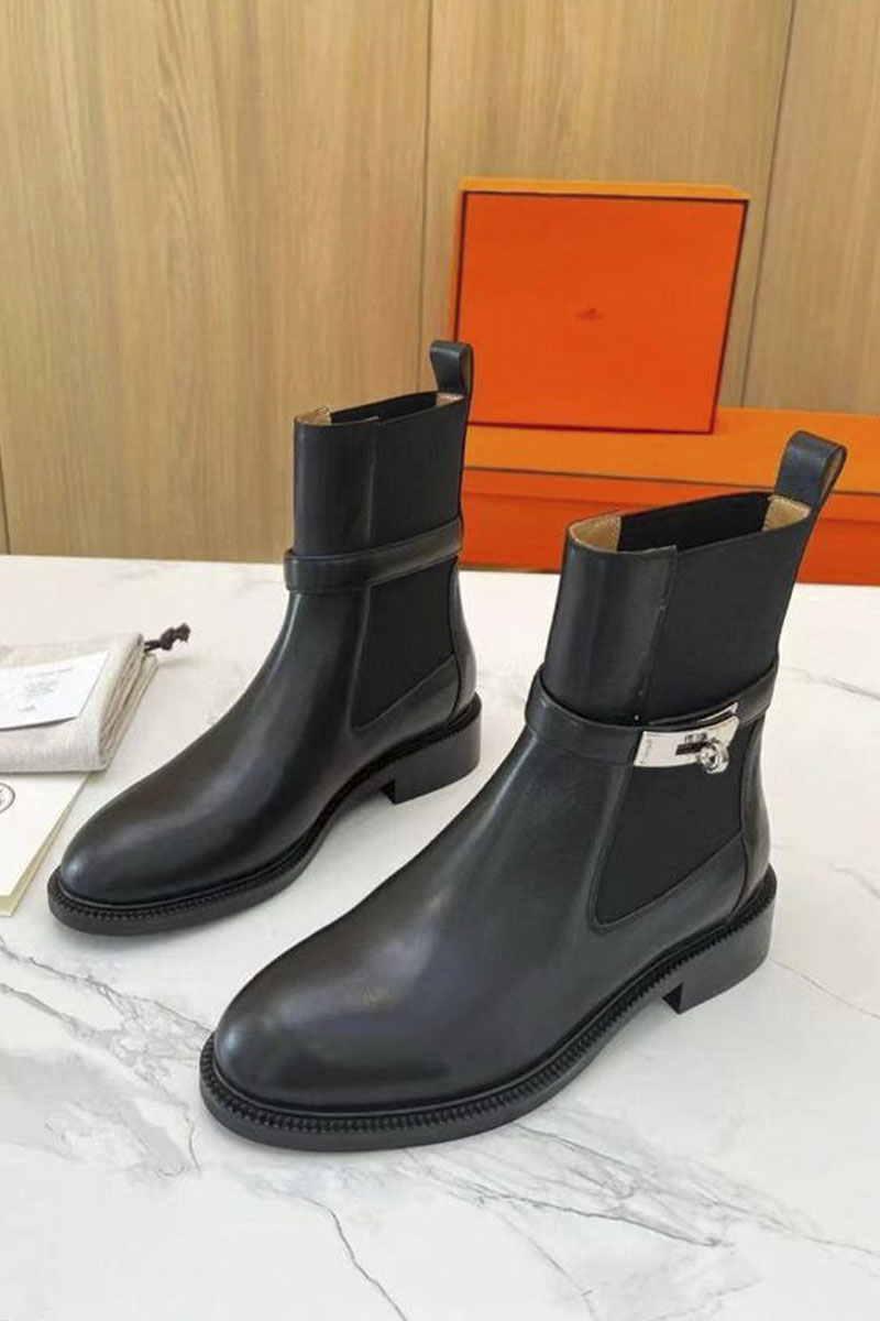 Hermes Женские кожаные сапоги premium - Black