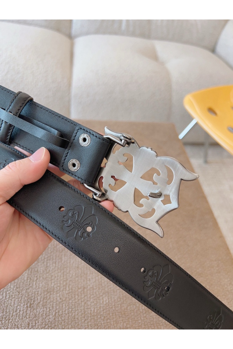 Chrome Hearts Кожаный ремень Cross Patch Cemetery premium