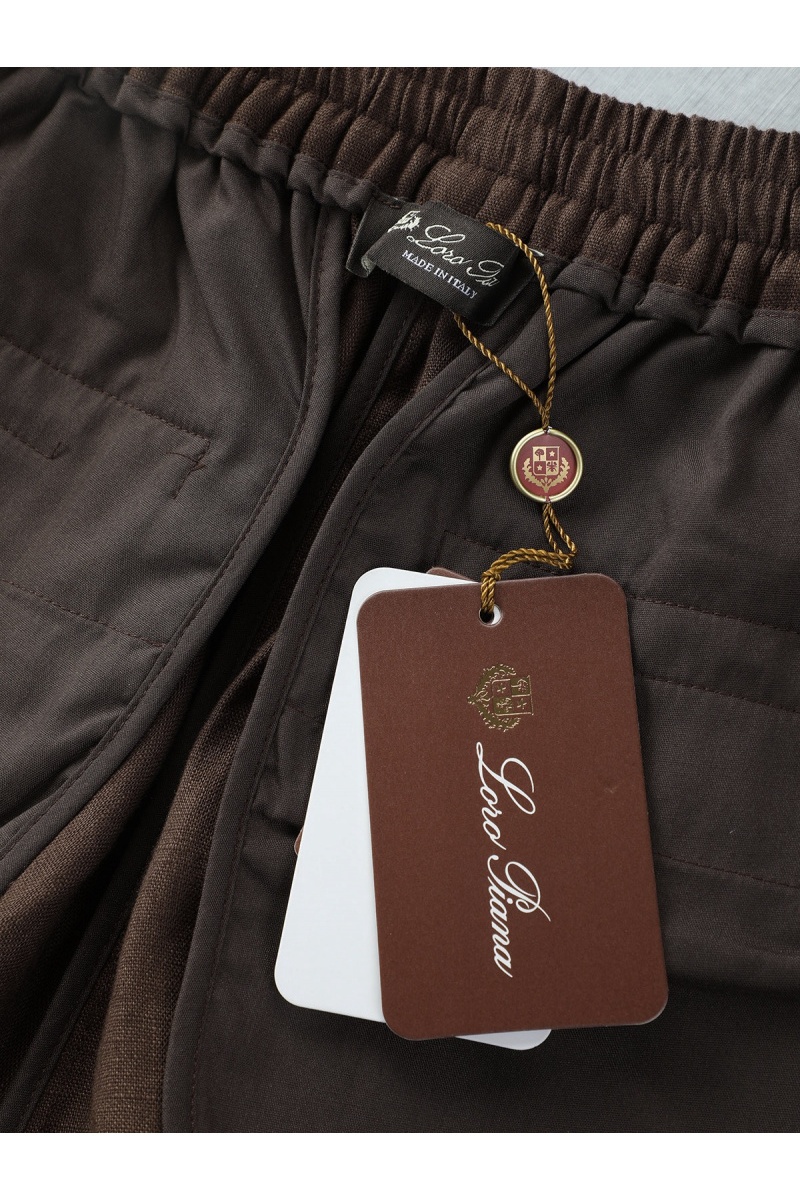 Loro Piana Льняные шорты тёмно-синего цвета premium