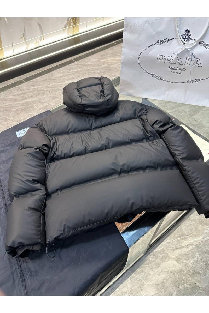 Prada Мужской пуховик logo-plaque - Black